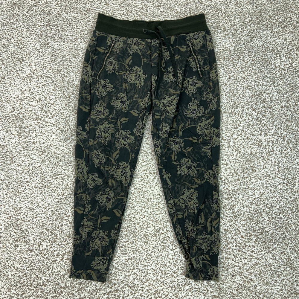 Athleta Pants Womens 6P Green Trekkie North Printed Jogger Floral Hiking Travel